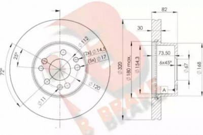 R BRAKE 78rbd20212 -  Тормозной диск